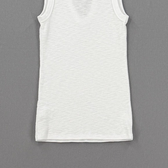 ENZA COSTA Textured Rib Sleeveless U Neck Tank Top Womens XS White Quite Luxury - Picture 9 of 16